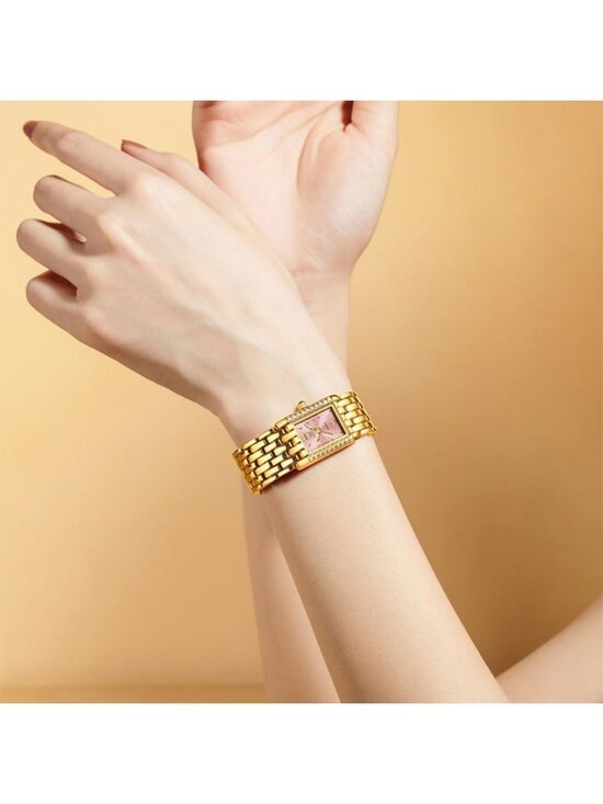 Women\'s Gold band /Pink dial Diamond Fashion Elegant Chronograph Wrist Watch main image 6